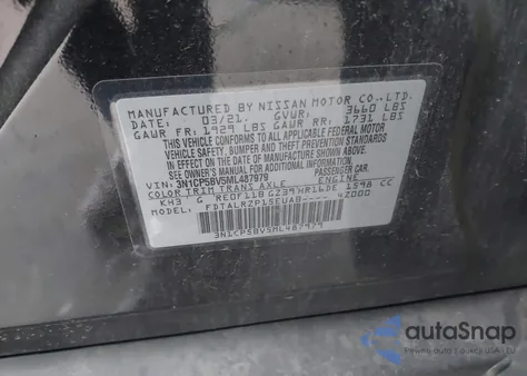 2021 Nissan Kicks S Xtronic Cvt from USA, damaged, VIN 3N1CP5BV5ML487979